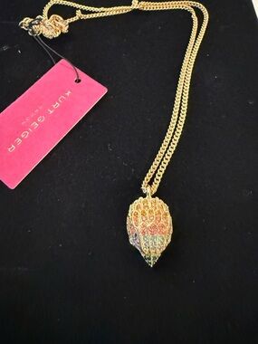 Kurt Geiger Gold Multicolor Pavé Eagle Pendant Necklace
